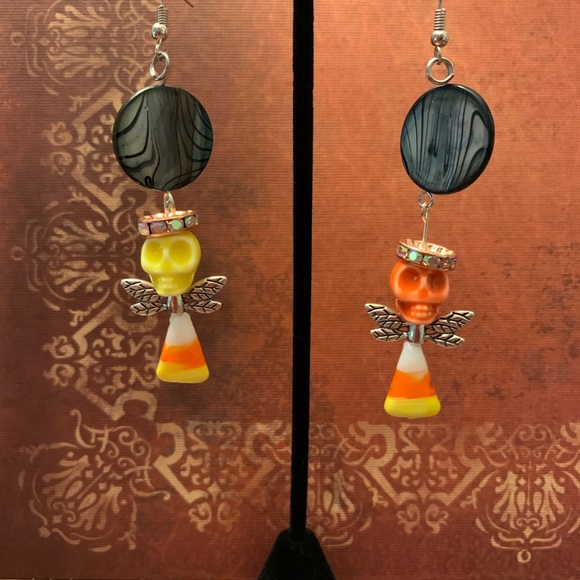 Rin’s Unique Boutique Jewelry - Candy Corn Fairies under a Stormy Moon